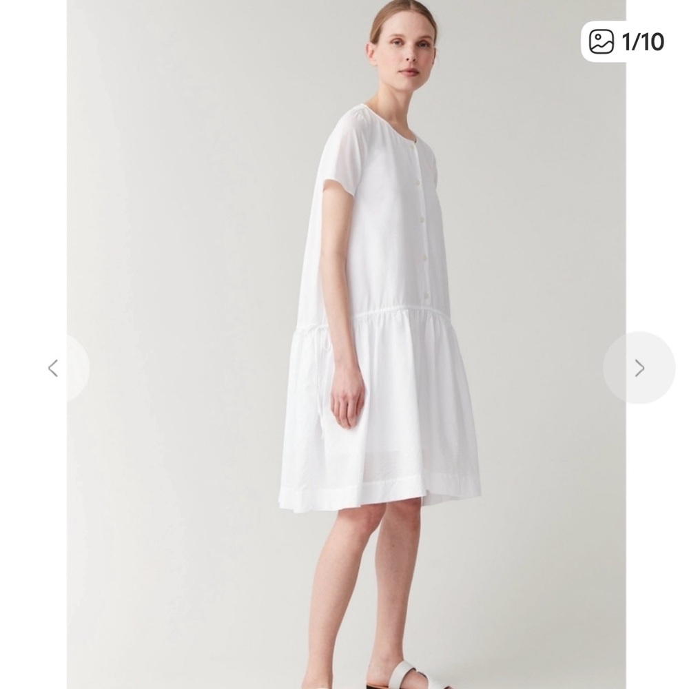 COS Elegant White Midi Dress